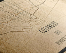 Load image into Gallery viewer, Columbus Panoramic vintage map print poster or framed canvas, Ohio map print poster canvas, Columbus city map print poster canvas
