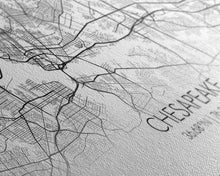 Cargar imagen en el visor de la galería, Chesapeake Street Map, Virginia Map, Map Print, Modern Art, Wall Art, Canvas Art, Gift For Friend, Teen Bedroom Décor, Rustic Mantle Décor
