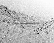 Load image into Gallery viewer, Corpus Christi Street Map, Texas Map, Map Print, Minimalist Art, Wall Art, Canvas Art, Homeschool Gifts, College Dorm Décor, Tiny Home Décor
