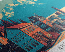 Carregar imagem no visualizador da galeria, Anchorage Alaska Panoramic Travel Poster Canvas Print
