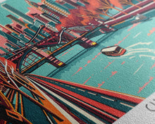 Cargar imagen en el visor de la galería, Chicago Illinois Panoramic Travel Poster Canvas Print
