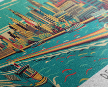 Load image into Gallery viewer, Detroit Michigan Panoramic Travel Poster Canvas Print
