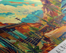 Carregar imagem no visualizador da galeria, Albuquerque New Mexico Panoramic Painting Framed Canvas Print, Mid Century Modern Art, Pop Art Style, Travel Poster, Wall Art Decor
