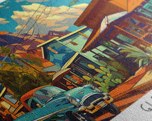 Load image into Gallery viewer, Glendale Arizona Panoramic Painting Framed Canvas Print, Mid Century Modern Art, Pop Art Style, Travel Poster, Wall Art Decor
