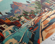 Carregar imagem no visualizador da galeria, Glendale Arizona Panoramic Wall Art, Mid Century Modern Framed Canvas Print, Retro Pop Art Travel Poster, Home Decor, Office Wall Art, Gift Idea
