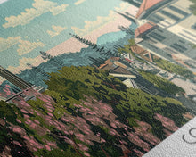 Cargar imagen en el visor de la galería, Concord California Panoramic Painting, Mid Century Modern Framed Canvas Print, Retro Pop Art Travel Poster, City Wall Decor, Office Decor
