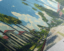 Load image into Gallery viewer, Davie Florida Panoramic Painting, Mid Century Modern Framed Canvas Print, Retro Pop Art Travel Poster, City Wall Art, Home Decor
