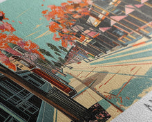 Carregar imagem no visualizador da galeria, Anaheim California Panoramic Painting, Framed Canvas Print, Mid Century Modern Wall Art, Retro Pop Art Travel Poster, Office Decor, City Art
