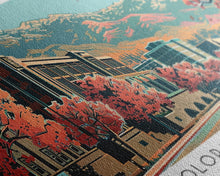 Load image into Gallery viewer, Colorado Springs Colorado Panoramic Painting, Framed Canvas Print, Mid Century Modern Wall Art, Retro Pop Art Travel Poster, Office Decor, City Art
