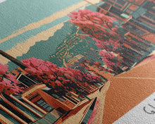 Carregar imagem no visualizador da galeria, Glendale Arizona Panoramic Wall Art, Framed Canvas Print, Mid Century Modern Style, Retro Pop Art Travel Poster, Living Room Art, Home Decor, Cityscape
