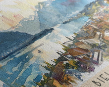 Cargar imagen en el visor de la galería, Biel Switzerland Wall Art, Panoramic Travel Poster, Panoramic Framed Canvas Print, City Wall Art, Wall Hanging Home Decor, Travel Art

