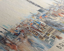 Carregar imagem no visualizador da galeria, Brussels Belgium Panoramic Travel Poster, Framed Canvas Print or Metal Wall Art, Travel Art, Home Decor, Panoramic Painting, Midcentury Art
