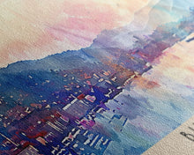 Carregar imagem no visualizador da galeria, Burgas Bulgaria Panoramic Travel Poster, Framed Canvas Print or Metal Wall Art, Travel Art, Home Decor, Panoramic Painting, Midcentury Art
