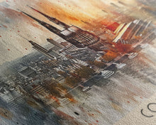 Cargar imagen en el visor de la galería, Cologne Germany Panoramic Travel Poster, Framed Canvas Print or Metal Wall Art, Travel Art, Home Decor, Panoramic Painting, Midcentury Art
