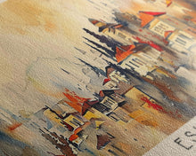 Load image into Gallery viewer, Eskisehir Turkey Panoramic Travel Poster, Framed Canvas Print or Metal Wall Art, Travel Art, Home Decor, Panoramic Painting, Midcentury Art
