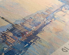 Carregar imagem no visualizador da galeria, Glasgow United Kingdom Travel Art, City Art, Framed Canvas Print or Metal Wall Art, Europe Travel Poster, Panoramic Wall Art, Extra Wide Wall Art
