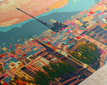 Load image into Gallery viewer, Barcelona Spain Travel Print Wall Art, Panoramic City Art, Travel Art, Wall Decor, Vacation Gift, Framed Canvas Print Or Metal Art
