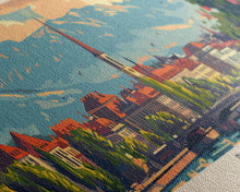 Load image into Gallery viewer, Bern Switzerland Travel Art, City Art, Framed Canvas Print or Metal Wall Art, Europe Travel Poster, Panoramic Wall Art, Extra Wide Wall Art
