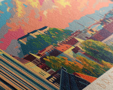 Load image into Gallery viewer, Bratislava Slovakia Wall Art, Panoramic Travel Poster, Panoramic Framed Canvas Print, City Wall Art, Wall Hanging Home Decor, Travel Art
