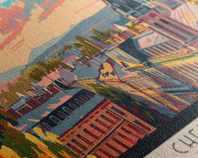 Cargar imagen en el visor de la galería, Chernihiv Ukraine Panoramic Travel Poster, Framed Canvas Print or Metal Wall Art, Travel Art, Home Decor, Panoramic Painting, Midcentury Art
