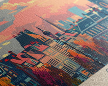 Load image into Gallery viewer, Cork Ireland Panoramic Travel Poster, Framed Canvas Print or Metal Wall Art, Travel Art, Home Decor, Panoramic Painting, Midcentury Art
