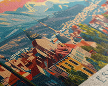 Load image into Gallery viewer, Eskisehir Turkey Panoramic Travel Poster, Framed Canvas Print or Metal Wall Art, Travel Art, Home Decor, Panoramic Painting, Midcentury Art
