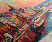 Load image into Gallery viewer, Gdynia Poland Travel Art, City Art, Framed Canvas Print or Metal Wall Art, Europe Travel Poster, Panoramic Wall Art, Extra Wide Wall Art
