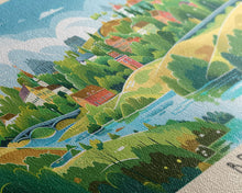 Load image into Gallery viewer, Bratsk Russia Travel Print Wall Art, Panoramic City Art, Travel Art, Wall Decor, Vacation Gift, Framed Canvas Print Or Metal Art
