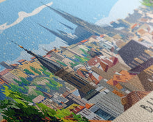 Carregar imagem no visualizador da galeria, Burgos Spain Wall Art, Panoramic Travel Poster, Panoramic Framed Canvas Print, City Wall Art, Wall Hanging Home Decor, Travel Art
