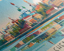 Cargar imagen en el visor de la galería, Cheboksary Russia Travel Art, City Art, Framed Canvas Print or Metal Wall Art, Europe Travel Poster, Panoramic Wall Art, Extra Wide Wall Art
