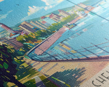 Cargar imagen en el visor de la galería, Chelyabinsk Russia Panoramic Travel Poster, Framed Canvas Print or Metal Wall Art, Travel Art, Home Decor, Panoramic Painting, Midcentury Art
