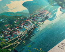 Load image into Gallery viewer, Drammen Norway Travel Print Wall Art, Panoramic City Art, Travel Art, Wall Decor, Vacation Gift, Framed Canvas Print Or Metal Art
