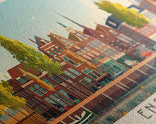 Load image into Gallery viewer, Enschede Netherlands Wall Art, Panoramic Travel Poster, Panoramic Framed Canvas Print, City Wall Art, Wall Hanging Home Decor, Travel Art
