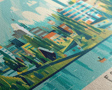 Load image into Gallery viewer, Espoo Finland Wall Art, Panoramic Travel Poster, Panoramic Framed Canvas Print, City Wall Art, Wall Hanging Home Decor, Travel Art
