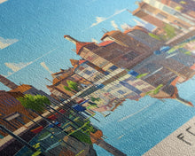 Load image into Gallery viewer, Ferrara Italy Travel Art, City Art, Framed Canvas Print or Metal Wall Art, Europe Travel Poster, Panoramic Wall Art, Extra Wide Wall Art
