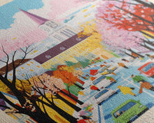 Load image into Gallery viewer, Érd Hungary Travel Poster Framed Canvas Print, Midcentury Modern Art, Pop Art Wall Decor, Living Room Art, Vacation Gift
