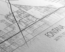 Cargar imagen en el visor de la galería, Fontana Street Map, California Map, Map Art, Minimalist Art, Wall Art, Canvas Art, Gift For Couples, Game Room Prints, Above Bed Décor
