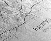 Load image into Gallery viewer, Fort Worth Map, Texas Map, Map Art, Minimalist Art, Wall Art, Canvas Art, Lake House Décor, RV Wall Décor, Birthday Gift, Office Wall Print
