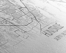 Load image into Gallery viewer, Panoramic Huntsville City Map, Alabama Art, Map Print, Minimalist Wall Art, Canvas Art, Housewarming Gift, Street Map Art, Closing Gift

