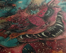 Cargar imagen en el visor de la galería, Fantastical Demon with Stars Framed Canvas Print | Halloween Monster Art | Spooky Starry Art | Scary Demon Art for Home Decoration
