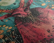 Load image into Gallery viewer, Enchanted Demon Under Full Moon Framed Canvas Print, Halloween Art, Creepy Wall Art, Spooky Home Decor, Art, Haunting Living Room Decor
