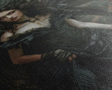 Load image into Gallery viewer, Dark Angel with Glowing Eyes in Haunted Forest - Mysterious Gothic Framed Canvas Print, Halloween Wall Art Decor
