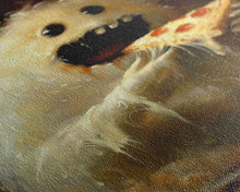 Load image into Gallery viewer, The Pizza Ghost, Framed Canvas Print, Funny Halloween Wall Art
