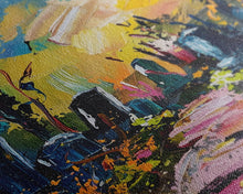 Cargar imagen en el visor de la galería, Colorful Haunted Cemetary, Springtime Halloween Mashup, Spooky Season Vibes, Framed Canvas Print, Haunted Graveyard
