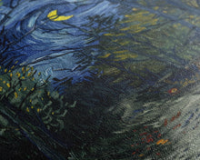 Load image into Gallery viewer, Dark Forest Path with Pumpkins Framed Canvas Print, Halloween Wall Art, Starry Night Inspired, Home Decor, Spooky Art, Living Room Decor
