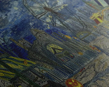 Load image into Gallery viewer, Spooky Haunted Carnival, Framed Canvas Print, Starry Night Inspired Spooky Season Wall Art, Halloween Prop
