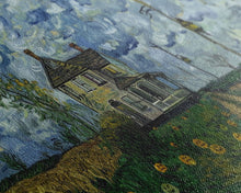 Load image into Gallery viewer, Haunted Countryside, Framed Canvas Print, Spooky Starry Night Inspired Halloween Wall Art
