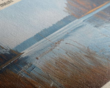 Carregar imagem no visualizador da galeria, Cagles Mill Lake Indiana Framed Canvas Print, Lake House Art, Panoramic Travel Poster, Wall Art, Modern Lake Painting, Home Decor
