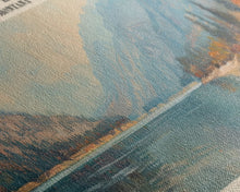 Carregar imagem no visualizador da galeria, Canyon Ferry Lake Montana Framed Canvas Print, Lake House Art, Panoramic Wall Art, Travel Poster, Rustic Lake Painting, Nature Art
