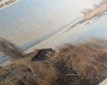 Cargar imagen en el visor de la galería, Conchas Lake New Mexico Framed Canvas Print, Lake House Art, Panoramic Wide Art, Travel Poster, Rustic Lake Painting, Home Decor
